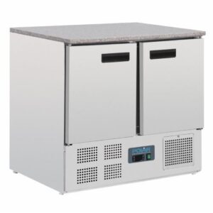 Polar G-Series Double Door Counter Fridge with Granite Work Top 240L