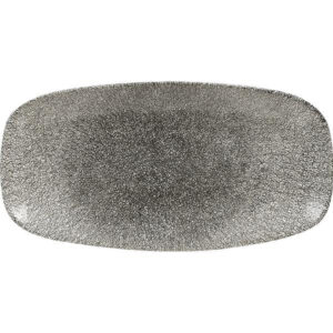 Churchill Raku Chef's Oblong Plate 14" Quartz Black