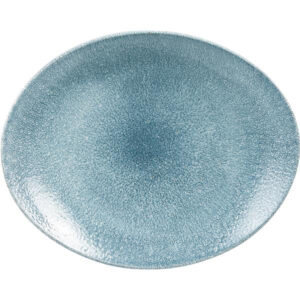 Churchill Raku Oval Coupe Plate 11" Topaz Blue