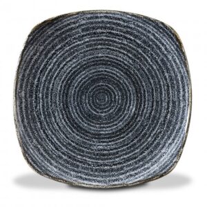 Churchill Super Vitrified Homespun Charcoal Black Square Plate 21.5cm/8.5"