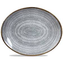 Churchill Super Vitrified Homespun Stone Grey Oval Plate 26.6cm/10.5"