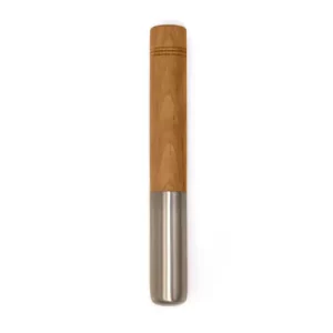 wooden muddler with a stainless steel end