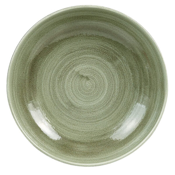 Burnished Green Coupe Bowl 9.75"