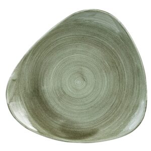 Burnished Green Triangle Plate 9"