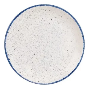 An image of Churchill Super Vitrified Stonecast Hints Coupe Plate Indigo Blue 21.7cm8.65″