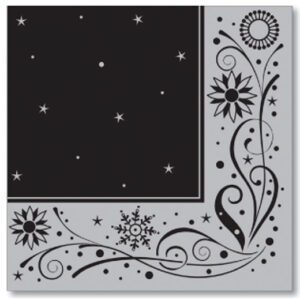 Black & Silver Snowflake Swirl