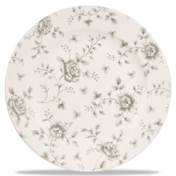 Grey Rose Chintz Plate 12"