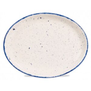 Churchill Super Vitrified Hints Indigo Blue Oval Plate 30.48cm/12"