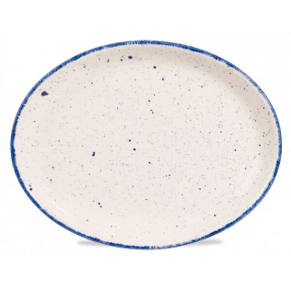 Hints Indigo Blue Oval Plate 12"