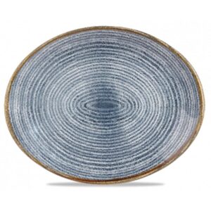 Churchill Super Vitrified Homespun Slate Blue Oval Plate 32cm/12.5"