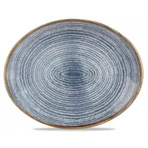 Churchill Homespun Oval Plate 10.6" Slate Blue