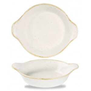 Churchill Stonecast Small Round Eared Dish Barley White