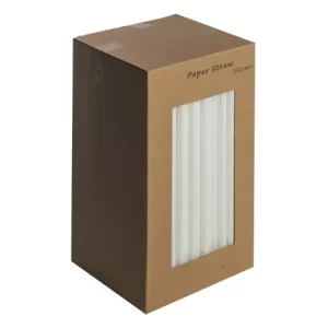 An image of Paper Straws White 20.3cm