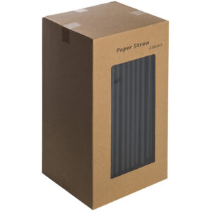 250x All Black Paper Straws 5.5″