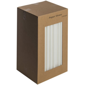 All White Paper Straws 8″