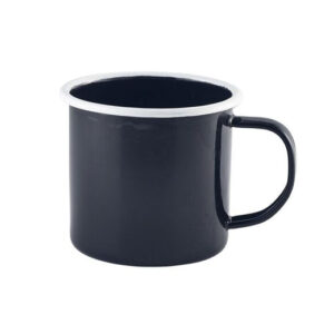 Enamel Mugs Black with White Rim