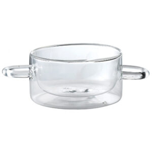 Thermic Double-Walled Glass Pot with Dual Handles