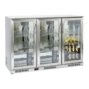 stainless steel triple door bottle cooler