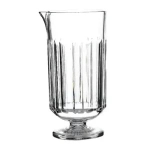 stemmed clear patterned mixing glass with lip