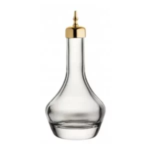 glass bitters bottle with gold top