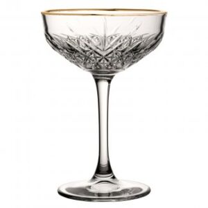 Timeless Vintage Gold Coupe Glass