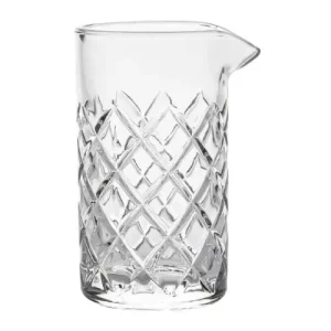 clear patterned mixing glass with lip