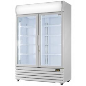 Prodis Double Door Tall Shop Display Fridge 1200L White