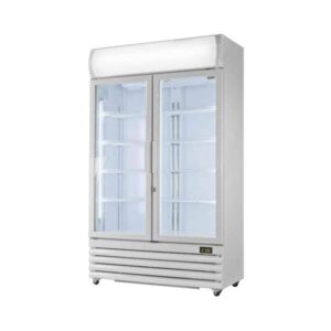 Prodis Double Door Tall Shop Display Fridge 700L White