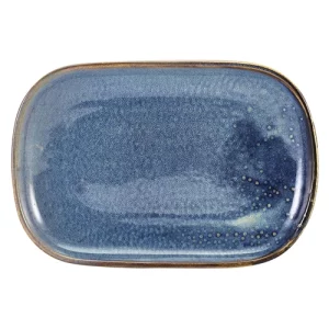 GenWare Terra Porcelain Rectangular Plate Aqua Blue 24 x 16.5cm