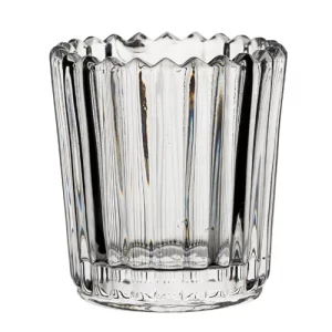 Utopia Large Ribbed Nightlight Holder Clear 6.8 x 6.8cm2.7 x 2.7