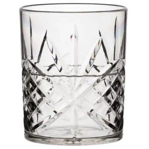 An image of a Utopia Symphony Plastic Stacking Double Old Fashioned Glass