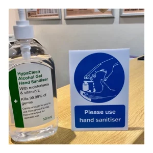 An image ogf Mileta A4 Please Use Hand Sanitiser Countertop Notice 21 x 29.7cm