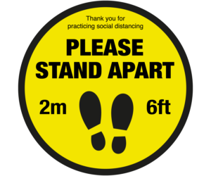 Non Slip Please Stand Apart Floor Graphic