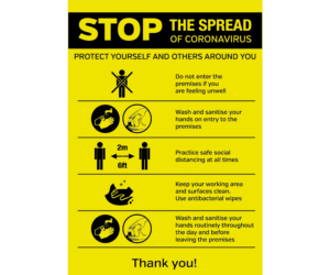 Stop The Spread of Coronavirus Notice Sticker