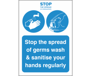 Stop The Spread of Germs Vinyl Sticker Notice