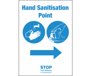 Hand Sanitisation Point Right Arrow Vinyl Sticker Notice