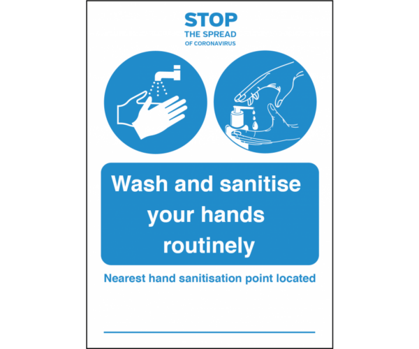 Nearest Hand Sanitisation Point Vinyl Sticker Notice-0