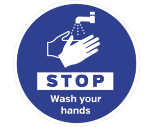 Non Slip Stop Wash Your Hands Floor Graphic