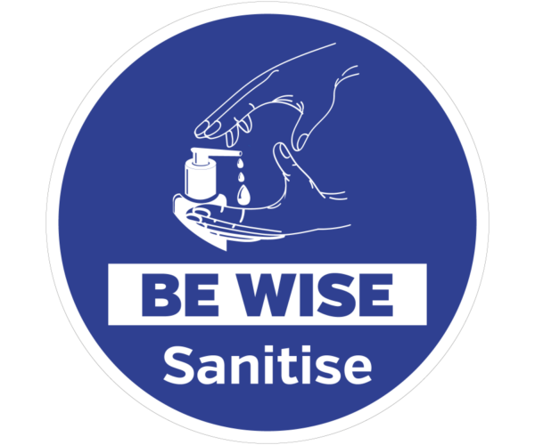 Non Slip Be Wise Sanitise Floor Graphic-0