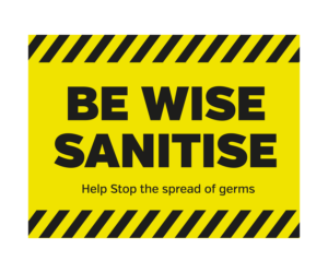 Mileta Non Slip Be Wise Sanitise Floor Graphic