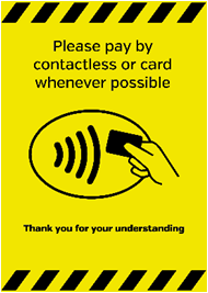 Vinyl Sticker: Please pay by contactless card whenever possible