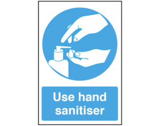 Use Hand Sanitiser Text & Symbol Vinyl Sticker