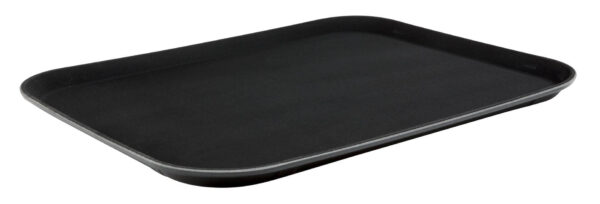 14 Inch x 18 Inch Black Plastic Non Slip Tray