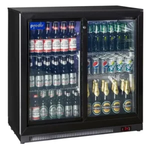 black sliding door bottle cooler