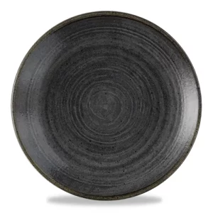 Churchill Super Vitrified Stonecast Raw Coupe Plate Black 16.5cm