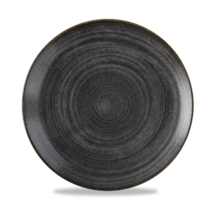 Churchill Super Vitrified Stonecast Raw Coupe Plate Black 26cm/10.25"