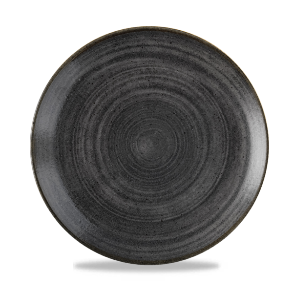 Churchill Super Vitrified Stonecast Raw Coupe Plate - Black 26cm-0