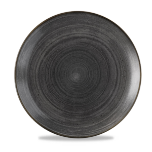 Churchill Super Vitrified Stonecast Raw Coupe Plate Black 28.8cm/11.34"