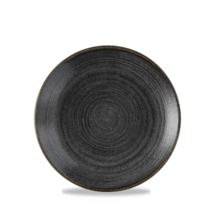 Churchill Super Vitrified Stonecast Raw Coupe Plate - Black 16.5cm-0