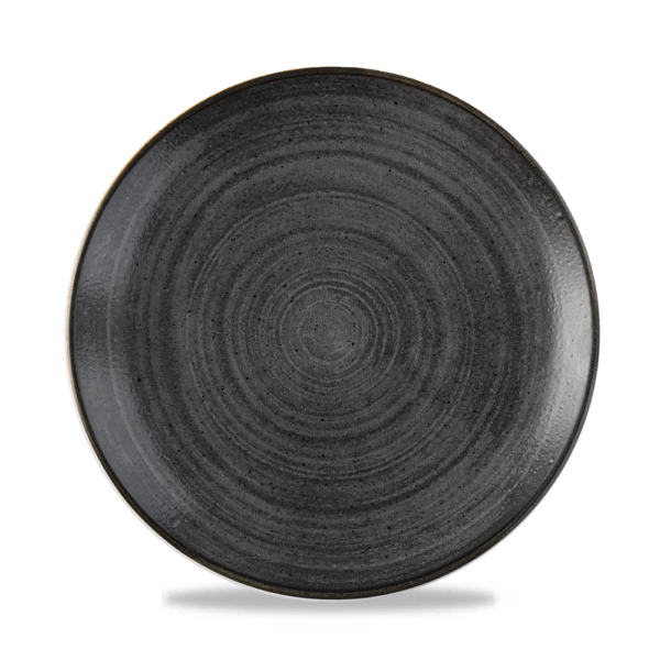 Churchill Super Vitrified Stonecast Raw Coupe Plate - Black 21.7cm-0